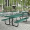 Flash Furniture Mantilla Rectangle Picnic Table, Green, Expanded Metal Mesh Top, Black Frame, 8 ft L SLF-EML-96-GN-GG - alternate 1